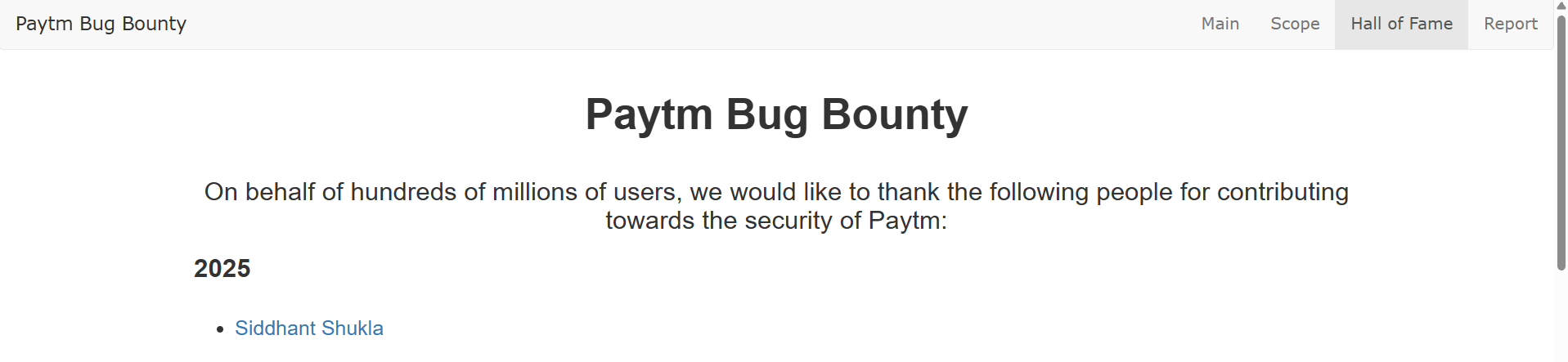 Paytm Hall of Fame